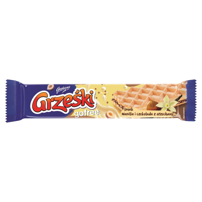 Grześki gofree Wafel smak wanilia i czekolada z orzechami 33 g