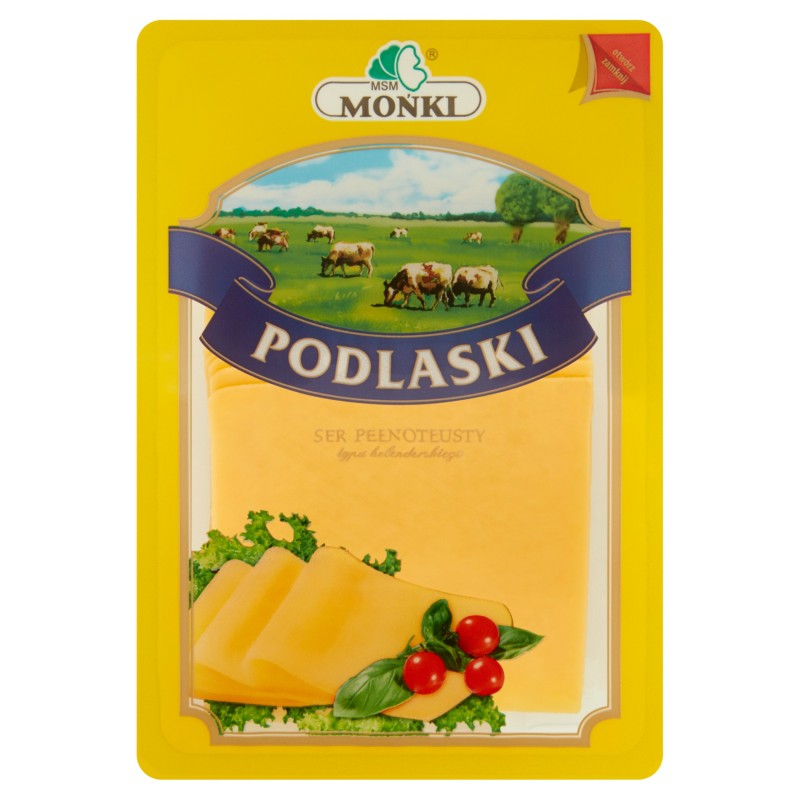 MSM Mońki Podlaski ser pełnotłusty typu holenderskiego plastry 150 g