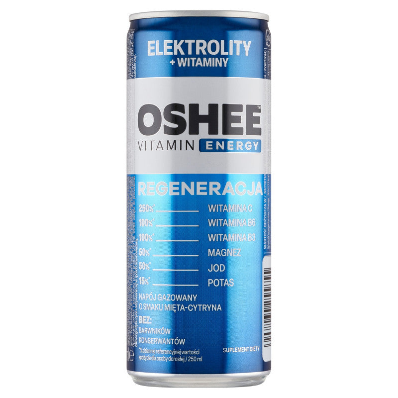 Oshee Vitamin Energy Napój gazowany o smaku mięta-cytryna 250 ml