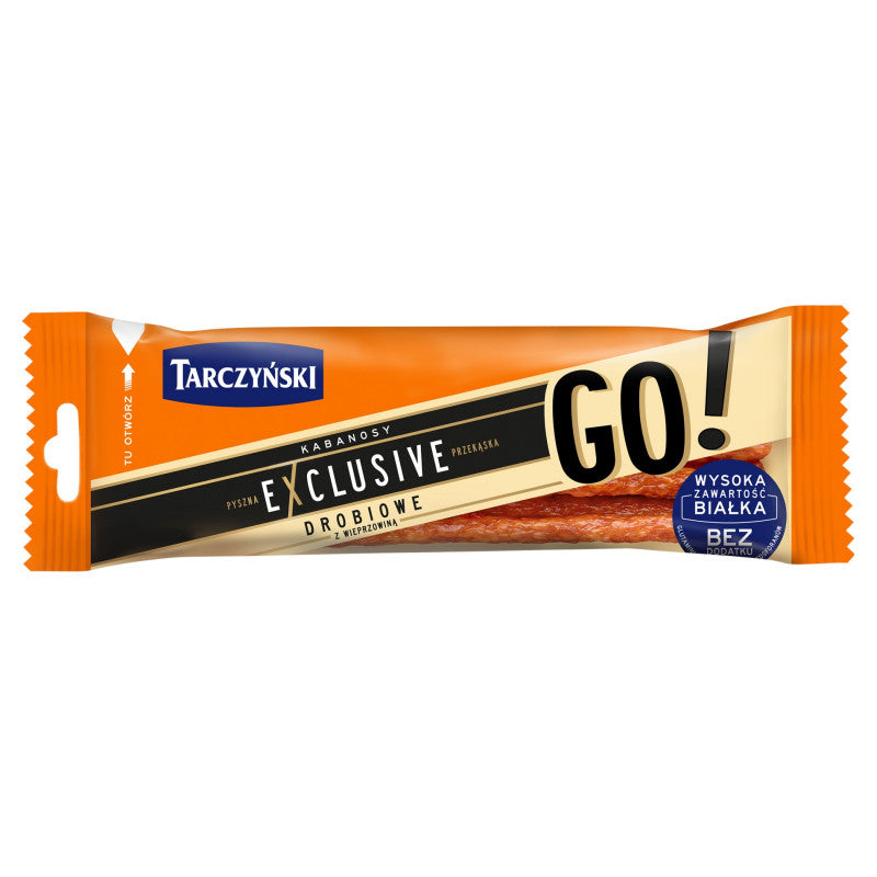 Tarczyński Kabanosy Exclusive Go! drobiowe z wieprzowiną 50 g